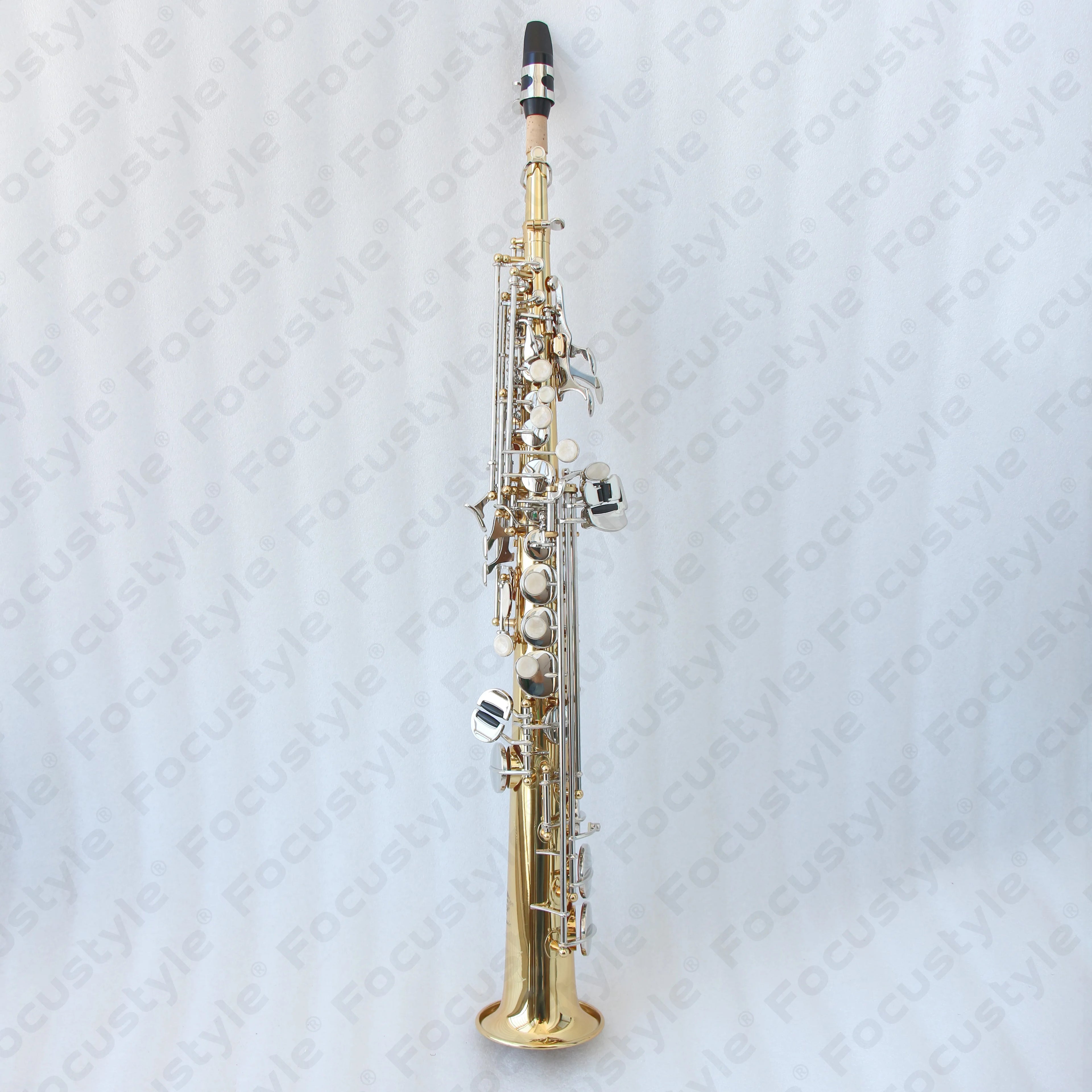 B-flat soprano Saxophone Gold Color Saxophone for Beginners Majoring in Playing Straight Saxophone Instruments Sale With Reed