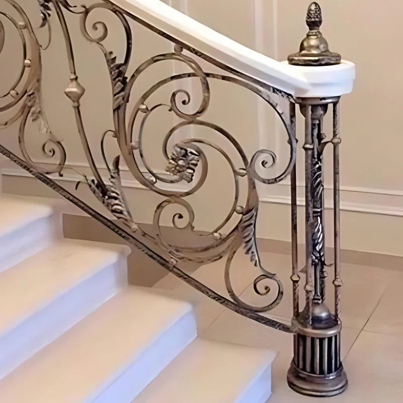 Elegant Custom Designed Aluminum Alloy Steel Iron Stair Railings Villa Indoor Outdoor Use Durable Finish Modern Style Transform