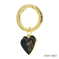 Gold Plated Heart Pendant Charm Metal Bag Enamel Charms with Spring O Ring Clasp for Handbag