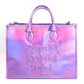 Luxury PU Water Resistant Waterproof Women's Tote Handbag Zipper Closure Letter Decoration Portable Shoulder Bag Fashion Daily