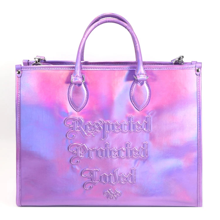 Luxury PU Water Resistant Waterproof Women's Tote Handbag Zipper Closure Letter Decoration Portable Shoulder Bag Fashion Daily