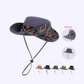 Bohemian Denim Bucket Hat Wide Brim Sun Hat for Outdoor Adventures Hiking Fishing Unisex Sun Protection