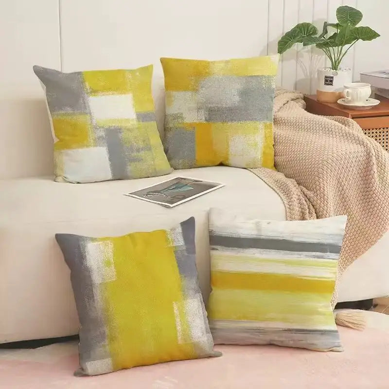 Ins Style Contrast Color Pillow Case Polyester Printing Pillow Cover Living Room Outdoor Decoration Cushion Case Customization