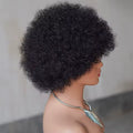 Fluffy Afro Kinky Curly Wigs for Black Women Remy 100% INDIAN Human Hair Short Sassy Machine Made Wigs Natural 10 Inches MegaBDM