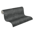 Made Germany Modern Metallic Black Non Woven Vinyl Wallpaper Rolls-Abrasion-Resistant for Living Room Bathroom Walls 1005x053m