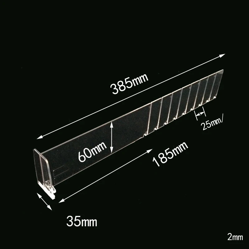 Hookei Manufacture Supermarket POP Adjustable Clear T Shape PVC Shelf Divider for Shelf Goods Pharmacy & Fridge Use