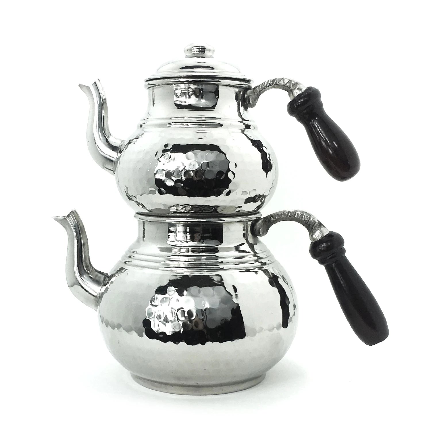 Handmade 850 ml + 1800 ml Copper Turkish Stovetop Teapot Set Hand Hammered Metal Vessels