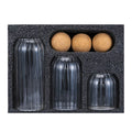 Home & Kitchen Food Storage Bottle Jar Set Round Big Borosilicate Glass Spice Container Jars with Cork Lid