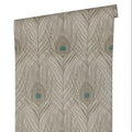 Made Germany Luxury Modern Wallpaper Rolls Feathers Brown Grey Blue Non Woven Vinyl Contract for Living Room Hotel Use 1005 X