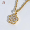 AU750 Real Gold Jewelry Wholesale Zircon Clover 18K Real Gold ZIrcon Flower Necklace 18k Gold Jewelry Real Oro 18k Original MegaBDM