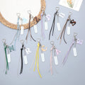 Handmade Weave Leather Rope Letter Keychain Bow Key Chains Phone Charm Bag Hanging Heart Pendant Accessories Korean Y2k Keychain
