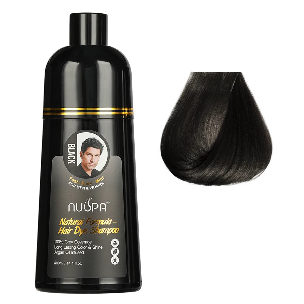 NUSPA OEM Natural Herbal Infused Black Hair Color Dye Shampoo No Peculiar Smell Brown Hair Color Shampoo