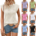 2025 Summer New Arrival Women's Round - Neck Jacquard Short - Sleeve Loose T - Shirt Vest
