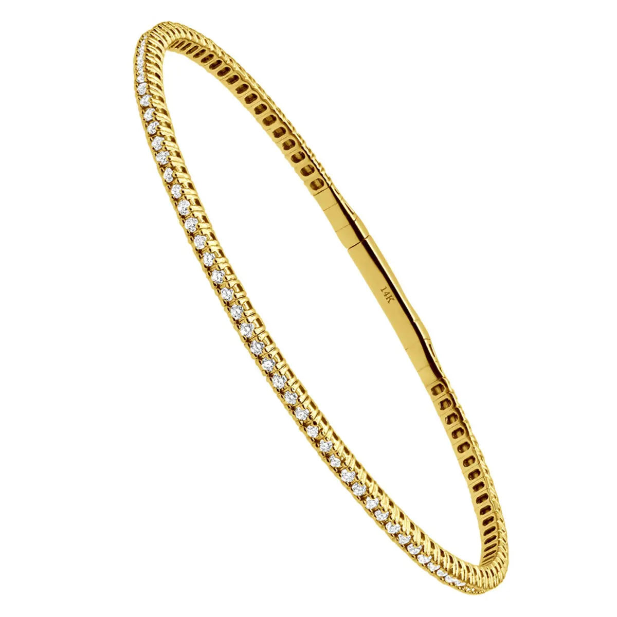 Gold Plated 14K White Gold 1.26 Carat Diamonds Vintage Style Tennis Bracelet Elegant Bangle Design for Men's Fashion Jewelry