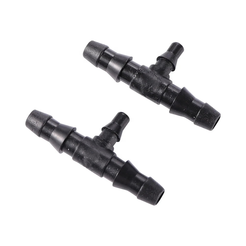 1/4 Inch to 1/8 Inch Reduction Micro Irrigation Fittings Garden Tee Connector 3 Way Plastic Barb Hose Fitting