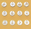 GP US 0.5mm Thick Round Disc Zodiac Tags Charm Signs Pendants 925 Silver Handcrafted Permanent Jewelry Chains Supplies Wholesale
