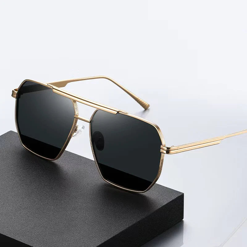 Hot Selling Polarized Sun Shade Polygon Metal Sunglasses Fashion Men Driving Glasses Women