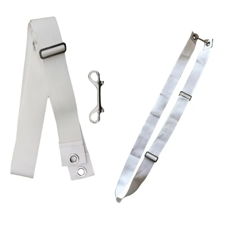 Premium Heavy-Duty White Tennis Net Adjustable Height Nylon Strap Center Straps Tennis Products