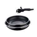 Bergner Click&Cook Set of 2 Frying Pans 22cm and 26cm + Removable Ergonomic Handle in Pressed Aluminum