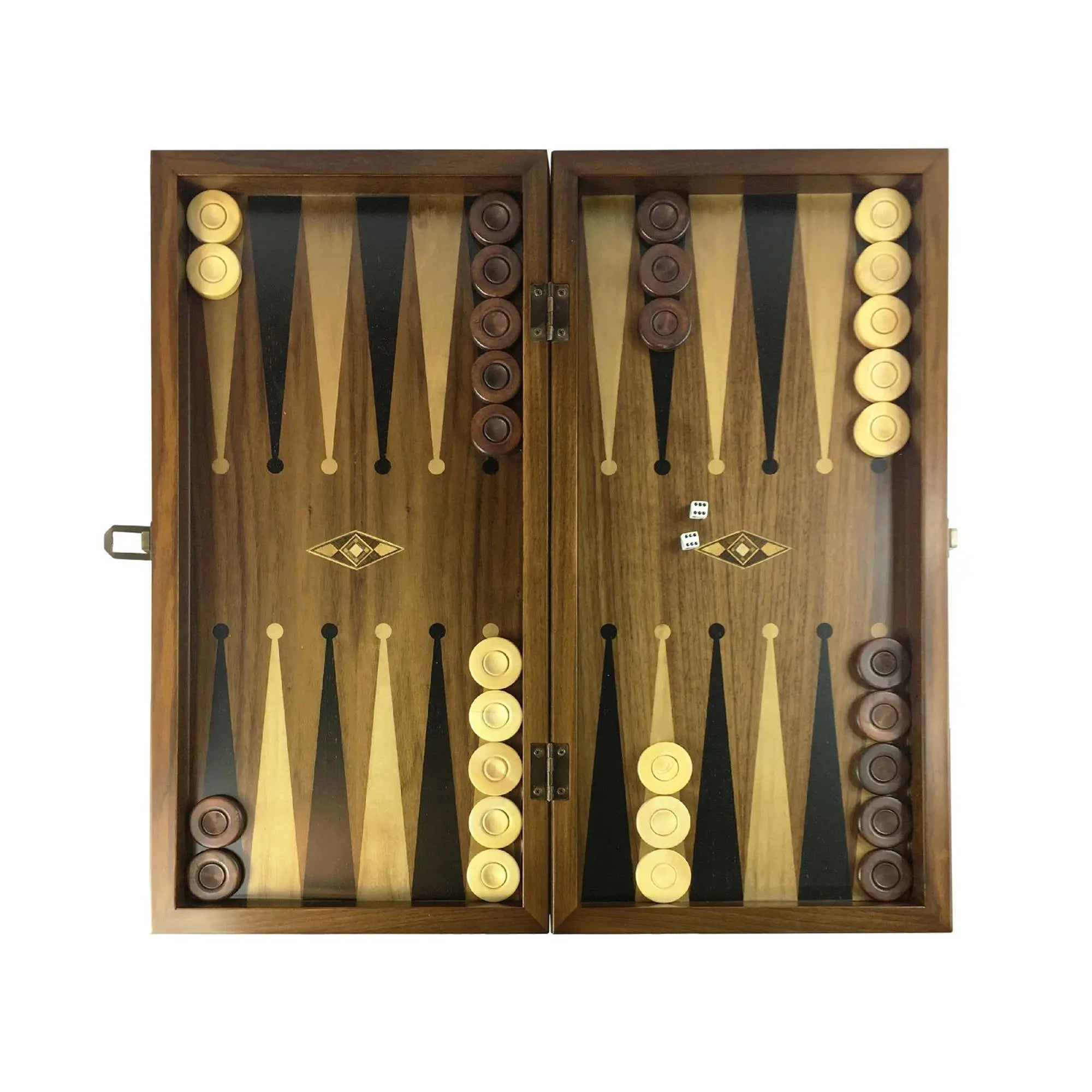 Helena Wood Art K421.036 Eco Classic Handmade Checkered Wooden Backgammon Set Chess