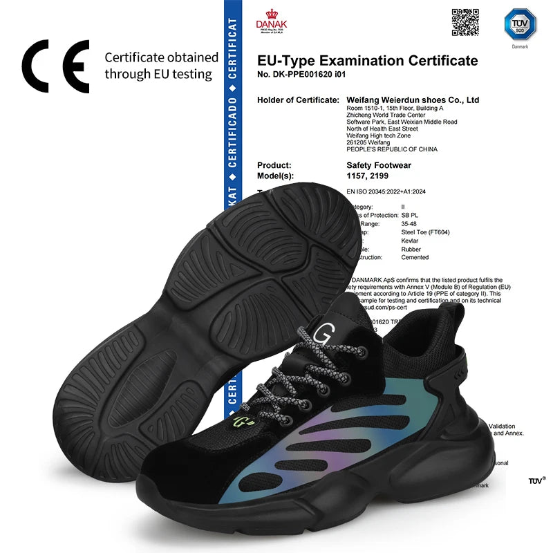 GUYISA Fashionable Customizable Safety Shoes Breathable Fly Woven Mesh Steel Toe Safety Shoes