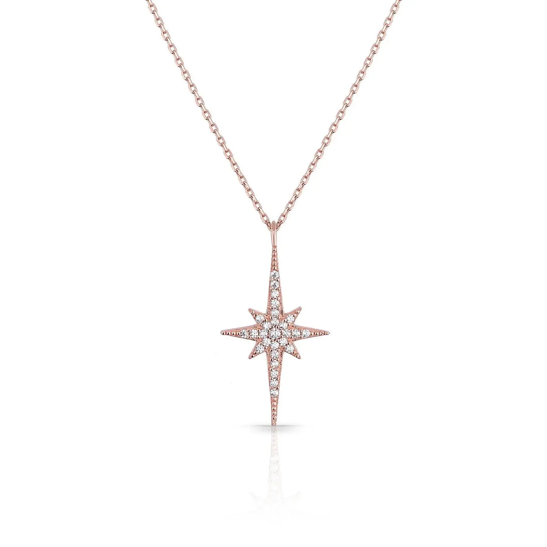 Azuris 925 Sterling Silver North Star Pendant Necklace Fine Jewelry Product