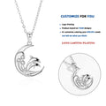 DY904 Fashion Zircon Ocean Fine Jewelry Dolphin Crescent Moon Pendant Necklace Women Chic Bride Fancy Gift 925 Sterling Silver