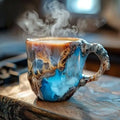 Wholesale Crystal Craft Nice Blue Mineral Coffee Water Cup for Decoration