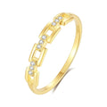 Design Minimal Accessories 925 Sterling Silver Jewelry Custom Zircon 18k Glod Geometric Hollow Out Mossanite Ring for Girls