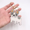Cute Leather Design French Bulldog Border Collie Frenchie Keychain Purse Bag Fashion Pendants Charms Mini Puppy Keychain Key Fob
