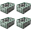 keeeper Set of 4 Sturdy Folding Storage Boxes with Soft Side Handles 4 x 45 L Ben Nordic Green (Green)
