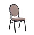 Elegant Metal Steel Dining Banquet Chair for Wedding Stackable Hot Selling Brown Fleck Fabric Banquet Chair Wholesale Chair