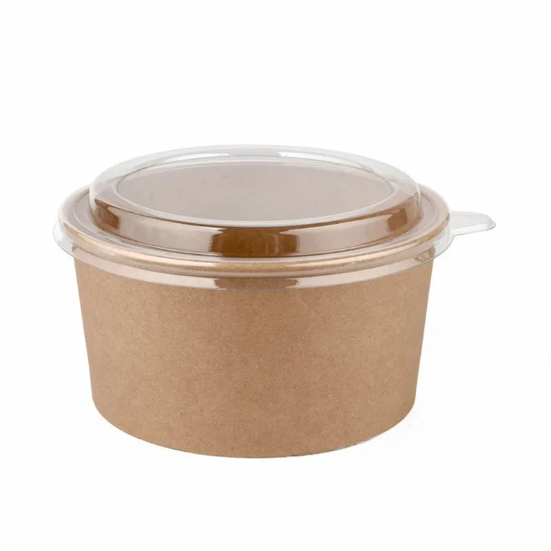 Factory Sell 500ml 650ml1000ml 1200ml Kraft Paper Food Storage Box Container With Lid