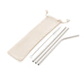Set of Three Reusable Metal Drinking Straws