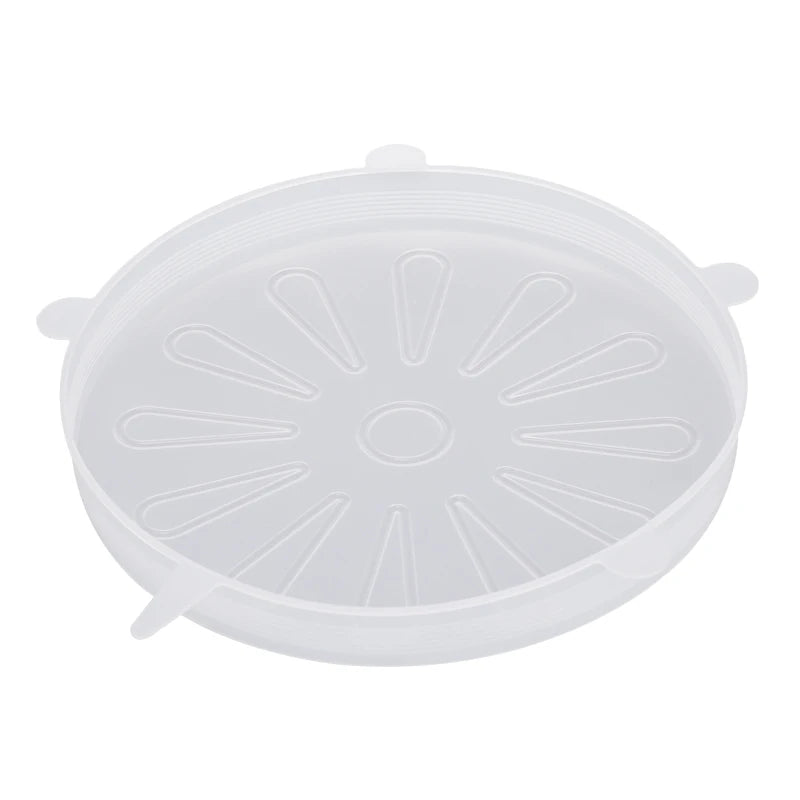 1 Pcs/set Eco-Friendly Modern Circular Silicone Dust-Proof Translucent White Stretch Food Covers Cup Lid Wall Hanging Stocked