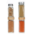 Kitchen 4oz 120ml Square 24pcs Glass Spice Jar Condiments Glass Bottle Pepper Cumin Powder Seasoning Container With Lid