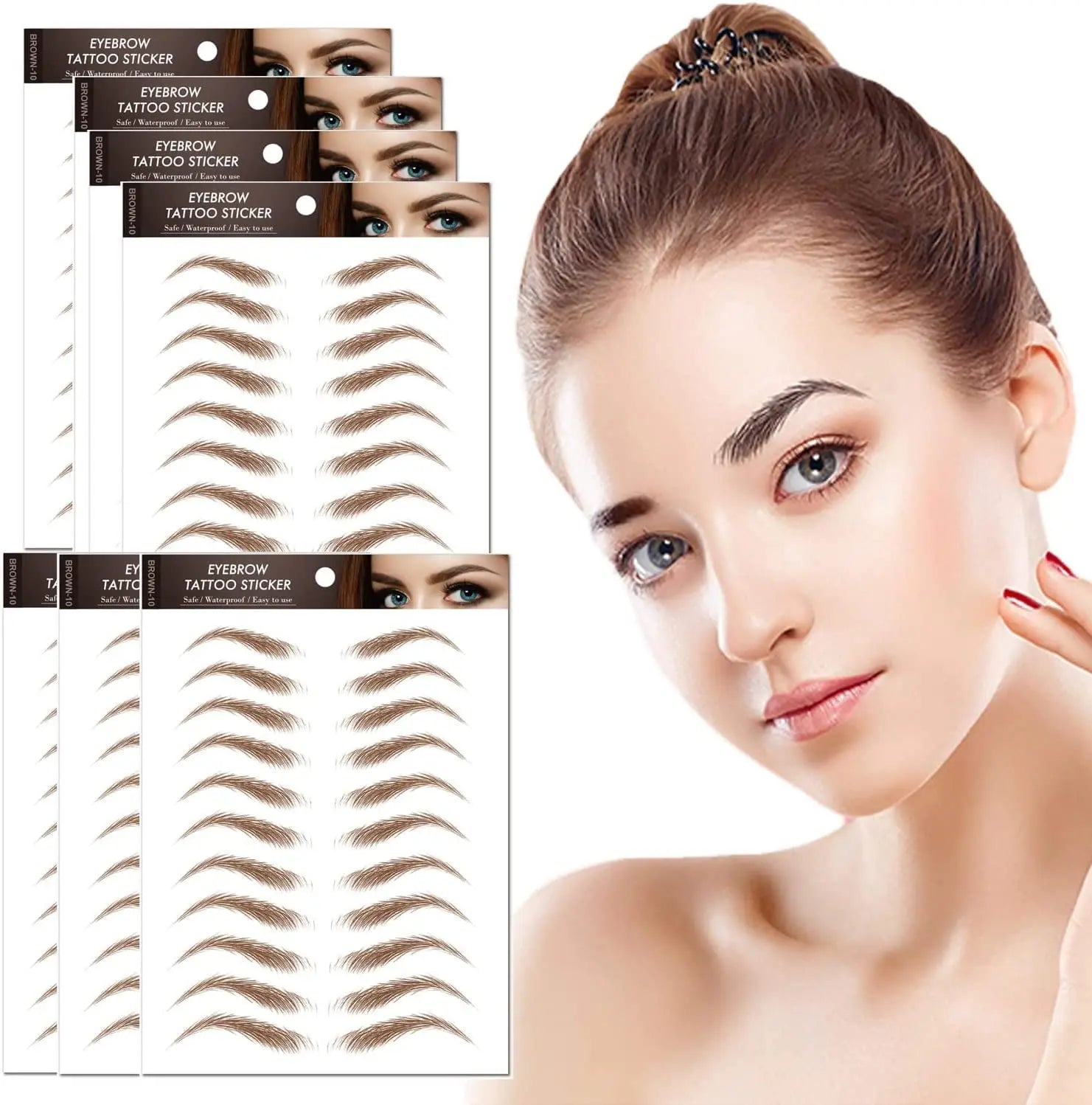 Water Transfer 4D Hair-Like Temporary Waterproof Eyebrow Tattoo Stickers