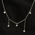 Dainty Zircon Drop Necklace 925 Sterling Silver 14K Gold Plated Link Chain Classic Tassel Jewelry for Women Party Gift