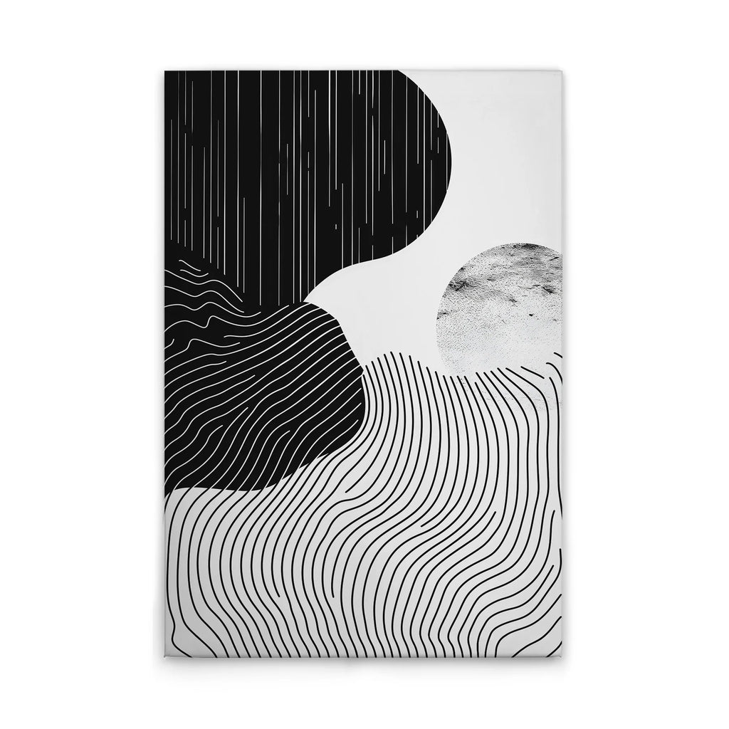 Made In Germany - Home Decor Canvas Picture Modern Landscapes Black White - Wall Art Black Grey - Wall Mural On Stretcher Frame