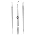 Cuticle Pusher Acetone/Gel/Nail Polish Remover Stainless Steel Professional 3pc Set Cuticle Scraper Fingernails & Toenails Clean