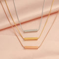 Wholesale Stainless Steel Blank Bar Necklace for Engraving Gold Plated Custom Fashion Tube Pendant Necklace Christmas Gift MegaBDM