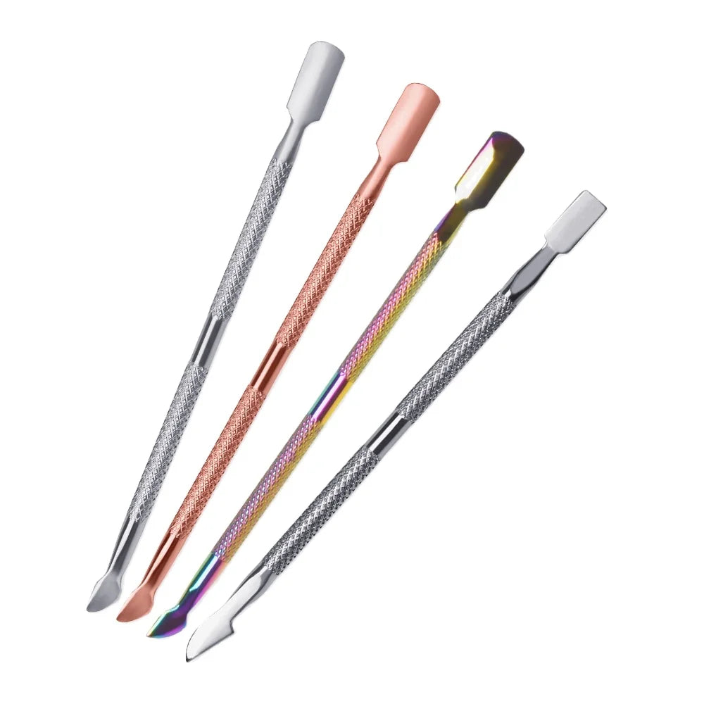 Rainbow Double Sided Stainless Steel Nail Cuticle Pusher Manicure Tool for Cuticle Removal and Dead Skin Pusher