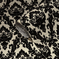Germany Luxury Velvet Flock Damask Wallpaper Rolls Black Cream Non Woven Wash-Resistant for Living Room & Kitchen 1005x052m