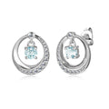 2022 Natural Piedra Preciosa Jewelry De Plata 925 Sky Blue Topaz Pendientes Joyas Mujer Gift for Women Destiny Jewellery