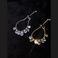 Fenyi Wholesale Fashion Unique Hot Style Ins Style Water Drop Zircon Pull-out High-end Tassel Adjustable Ring for Women