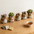 Hot Sale Eco-Friendly Durable Rustic Cartoon Tiny Pots Cute Cat Succulent Planter Creative Ceramic Animal Mini Flower Pot MegaBDM