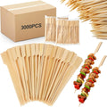Bulk Sale 9cm Small Bamboo Fruit Forks Bamboo Flat Paddle Skewer for Kids