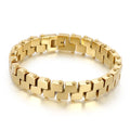 European and American Titanium Steel  Trend Personality Pvd Plating 18k Gold Z Type Men's Bracelet