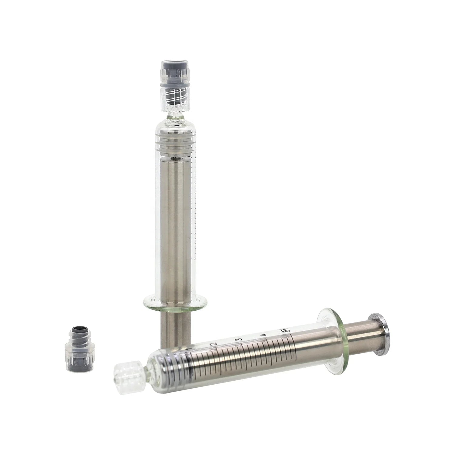5ml Empty Disposable Standard Luer Lock Prefilled Glass Borosilicate Syringes with Metal Plunger for Beautify Cosmetic Oil Cream