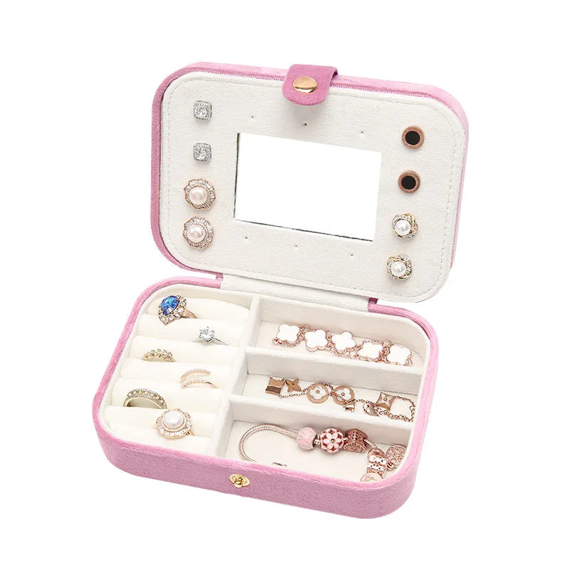 Wholesale Luxury Velvet Jewelry Box Rectangle Jewelry Organizer Storage Rings for Earrings Necklace Lipstick Premium Jewellery